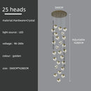 GobekUsa Crystal Modern Chandelier for Living Room Luxury Loft LED Lighting Staircase Chandelier