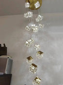 GobekUsa Crystal Modern Chandelier for Living Room Luxury Loft LED Lighting Staircase Chandelier