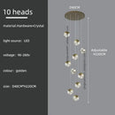 GobekUsa Crystal Modern Chandelier for Living Room Luxury Loft LED Lighting Staircase Chandelier