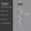 GobekUsa Crystal Modern Chandelier for Living Room Luxury Loft LED Lighting Staircase Chandelier