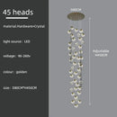 GobekUsa Crystal Modern Chandelier for Living Room Luxury Loft LED Lighting Staircase Chandelier