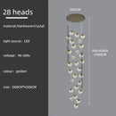 GobekUsa Crystal Modern Chandelier for Living Room Luxury Loft LED Lighting Staircase Chandelier