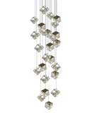 GobekUsa Crystal Modern Chandelier for Living Room Luxury Loft LED Lighting Staircase Chandelier