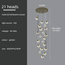 GobekUsa Crystal Modern Chandelier for Living Room Luxury Loft LED Lighting Staircase Chandelier