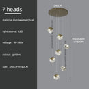 GobekUsa Crystal Modern Chandelier for Living Room Luxury Loft LED Lighting Staircase Chandelier