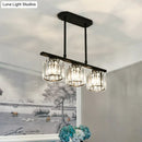 GobekUsa Crystal Shade Ceiling Light for Dining Room Island in Simple Style