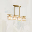 GobekUsa Crystal Shade Ceiling Light for Dining Room Island in Simple Style