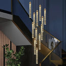 GobekUsa Crystal Staircase Chandelier LED Modern Interior Designer Gold Attic Lamps