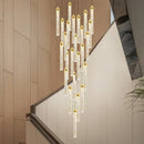 GobekUsa Crystal Staircase Chandelier LED Modern Interior Designer Gold Attic Lamps