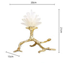 GobekUsa Crystal Stone Golden Bird Metal Tree Sculpture Room Decoration