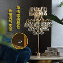 GobekUsa Crystal Table Lamp: Nordic Luxury LED Touch Dimming, Modern Bedroom Bedside Lighting