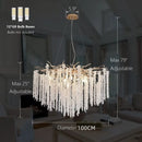GobekUsa Crystal Tassel Chandelier: Elegant Dining Room Pendant Light Fixtures
