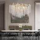 GobekUsa Crystal Tassel Chandelier: Elegant Dining Room Pendant Light Fixtures