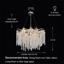 GobekUsa Crystal Tassel Chandelier: Elegant Dining Room Pendant Light Fixtures