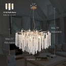 GobekUsa Crystal Tassel Chandelier: Elegant Dining Room Pendant Light Fixtures
