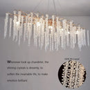 GobekUsa Crystal Tassel Chandelier: Elegant Dining Room Pendant Light Fixtures
