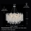 GobekUsa Crystal Tassel Chandelier: Elegant Dining Room Pendant Light Fixtures