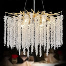 GobekUsa Crystal Tassel Chandelier: Elegant Dining Room Pendant Light Fixtures