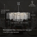 GobekUsa Crystal Tassel Chandelier: Elegant Dining Room Pendant Light Fixtures