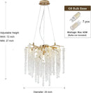 GobekUsa Crystal Tassel Chandelier: Elegant Dining Room Pendant Light Fixtures
