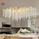 GobekUsa Crystal Tassel Chandelier: Elegant Dining Room Pendant Light Fixtures