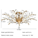 GobekUsa Crystal Tree Chandelier Ceiling Light for Bedroom with LED E14 Bulbs