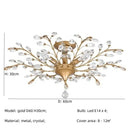 GobekUsa Crystal Tree Chandelier Ceiling Light for Bedroom with LED E14 Bulbs