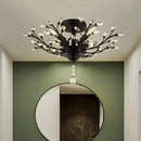 GobekUsa Crystal Tree Chandelier Ceiling Light for Bedroom with LED E14 Bulbs