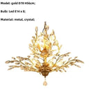 GobekUsa Crystal Tree Chandelier Ceiling Light for Bedroom with LED E14 Bulbs