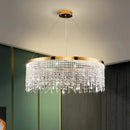 GobekUsa Crystal Waterfall Chandelier for Foyer Dining Room Hotel Home Decor