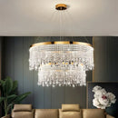 GobekUsa Crystal Waterfall Chandelier for Foyer Dining Room Hotel Home Decor