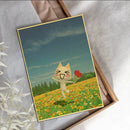 GobekUsa Cute 3D Cat Poster for Home Decor