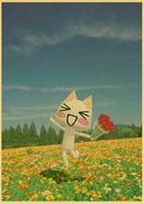 GobekUsa Cute 3D Cat Poster for Home Decor