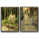 GobekUsa Cute 3D Cat Poster for Home Decor