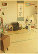 GobekUsa Cute 3D Cat Poster for Home Decor
