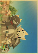 Cute 3d cat poster whimsical white cartoon art for bedroom decor by Decorbites