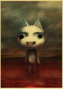 Cute 3d cat poster whimsical white cartoon art for bedroom decor by Decorbites