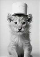 Cute animals canvas framed black & white bathroom wall art set by Decorbites