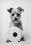 Cute animals canvas framed black & white bathroom wall art set by Decorbites