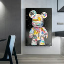 GobekUsa Cute Cartoon Bear Canvas Print for Home Decor