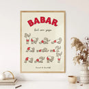 Cute elephant taking bath cartoon wall art kids room poster by Decorbites