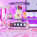 GobekUsa Cute Gaming Digital Clock for Gamers Decor, Pixel Art Display, Pink