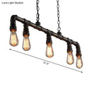 GobekUsa Cyberpunk Black Iron Plumbing Pipe Hanging Lamp - 5-Light Pendant for Dining Room Island
