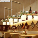 GobekUsa Cylindrical Milk Glass Island Lamp with Bird Deco for Country Style Restaurants
