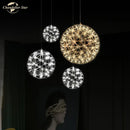 GobekUsa Dandelion Ball LED Chandelier for Staircase Restaurant - Nordic Firework Design
