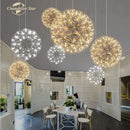 GobekUsa Dandelion Ball LED Chandelier for Staircase Restaurant - Nordic Firework Design