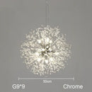 GobekUsa Dandelion Chandelier: Nordic Minimalist Wrought Iron LED Indoor Light for Living Room
