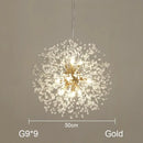 GobekUsa Dandelion Chandelier: Nordic Minimalist Wrought Iron LED Indoor Light for Living Room