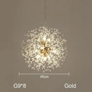 GobekUsa Dandelion Chandelier: Nordic Minimalist Wrought Iron LED Indoor Light for Living Room