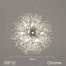 GobekUsa Dandelion Chandelier: Nordic Minimalist Wrought Iron LED Indoor Light for Living Room